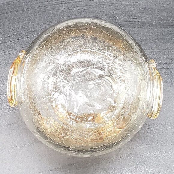 Amber Clear Owl Shaped Crackle Glass Votive Candle Holder - Picture 4 of 9